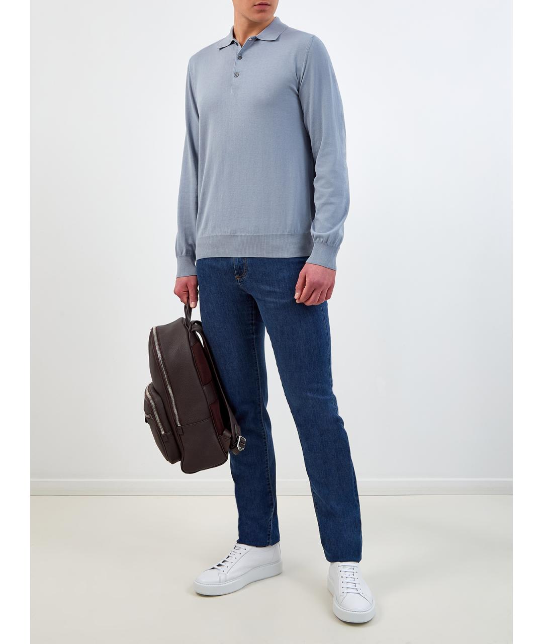 CANALI Синие прямые джинсы, фото 2