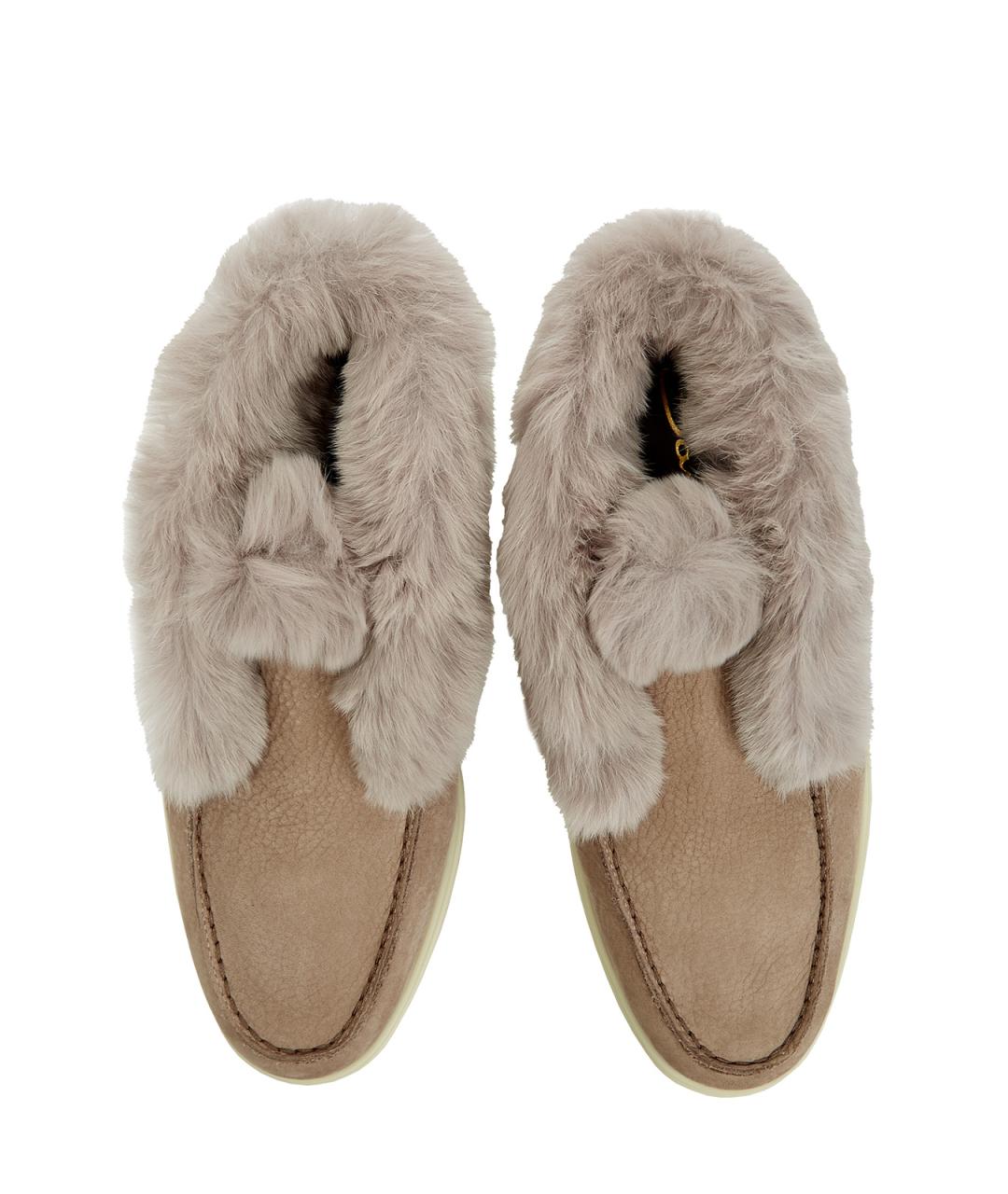 SANTONI Бежевые нубуковые лоферы, фото 4