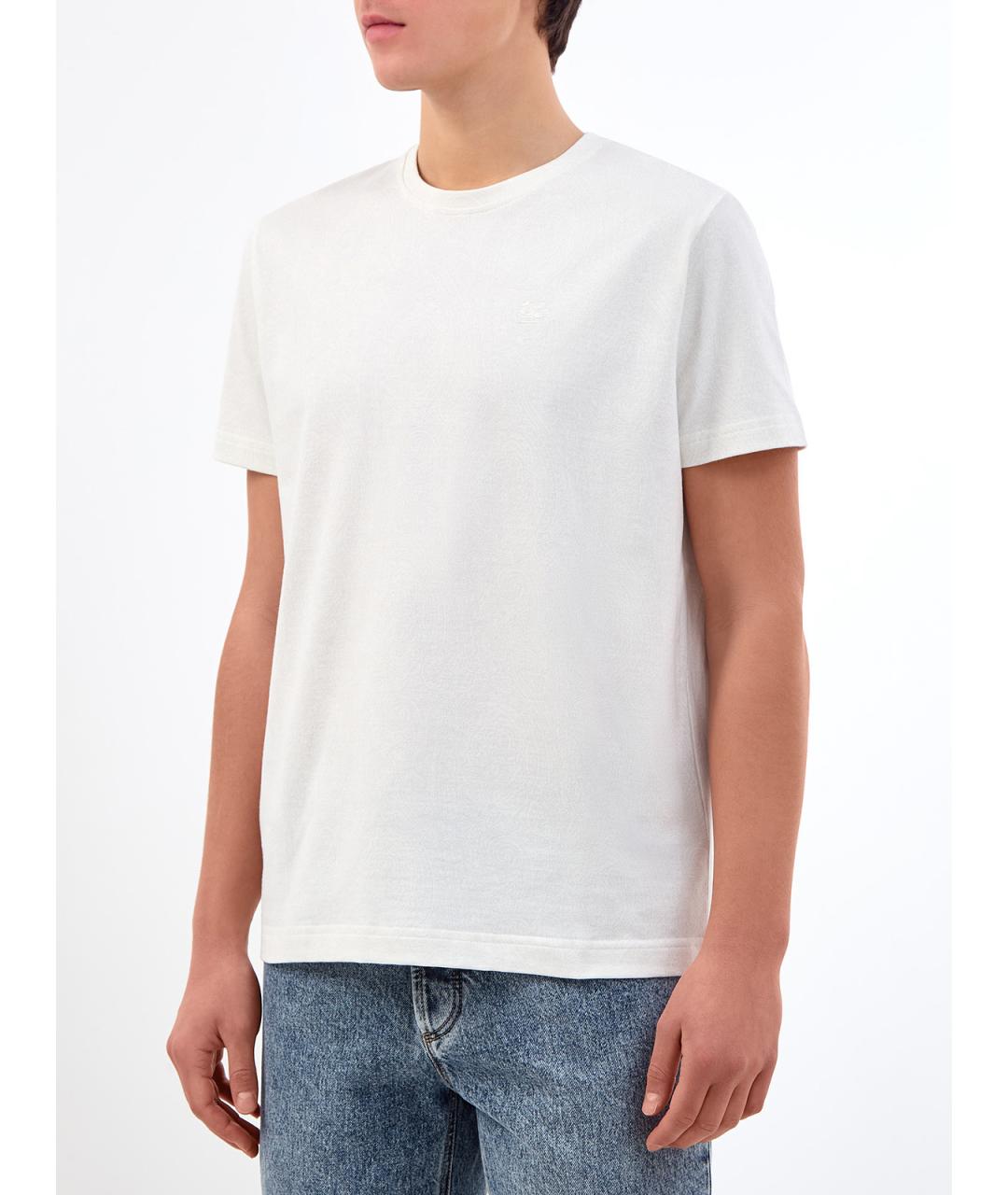 ETRO Белая хлопковая футболка, фото 3