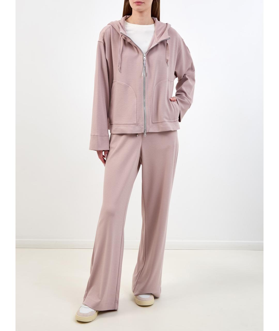 PARAJUMPERS Розовые вискозные прямые брюки, фото 2