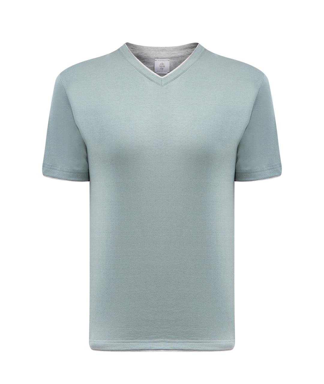 ELEVENTY Зеленая хлопковая футболка, фото 1