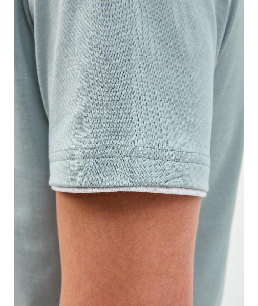 ELEVENTY Зеленая хлопковая футболка, фото 5