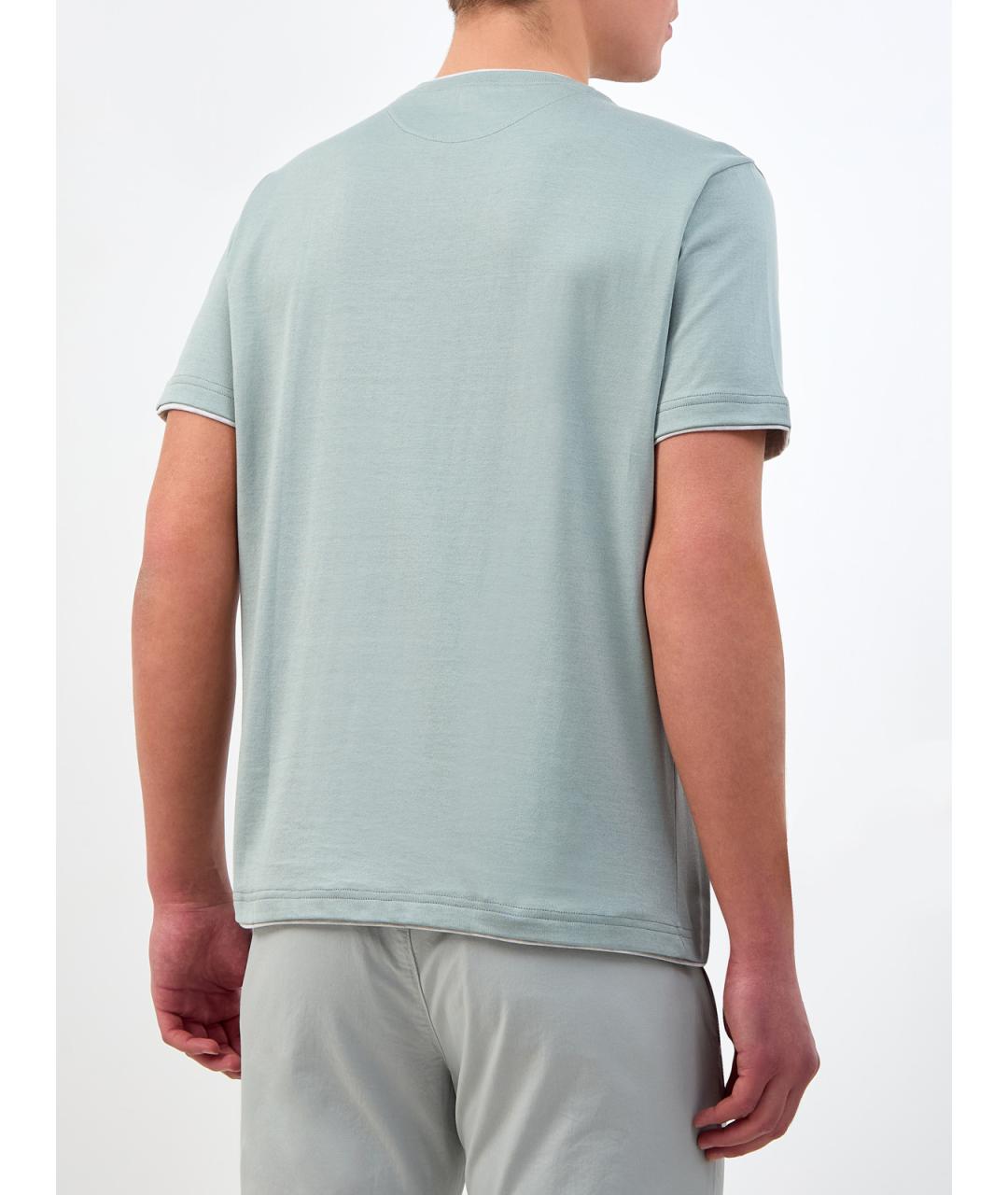 ELEVENTY Зеленая хлопковая футболка, фото 4