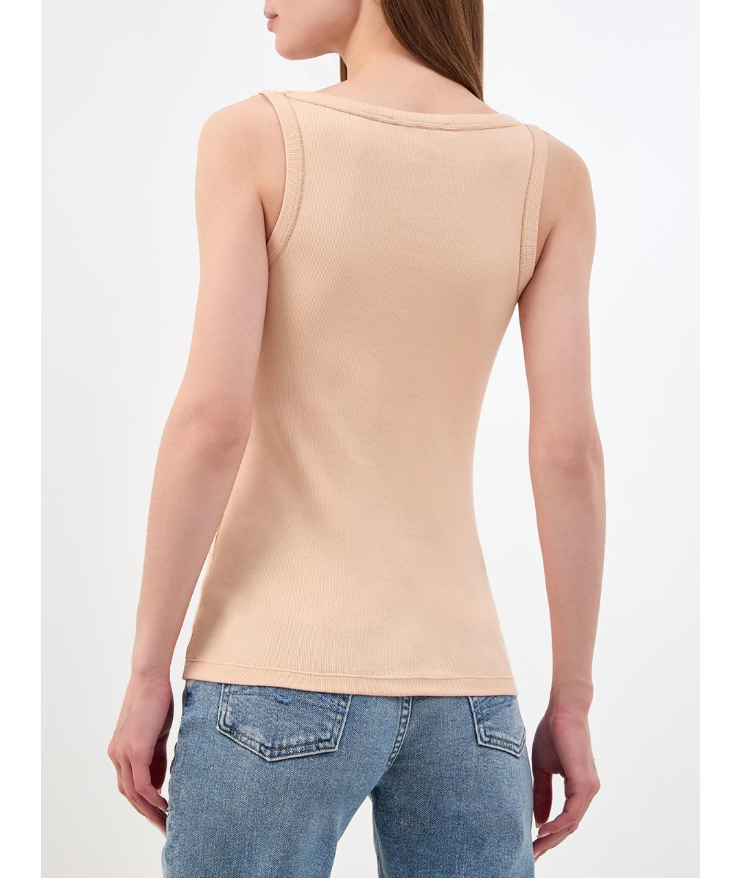 FABIANA FILIPPI Бежевая хлопковая майка, фото 4