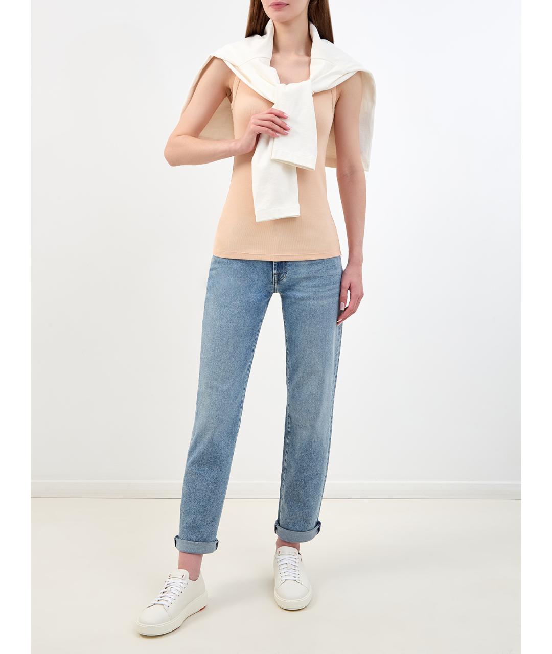 FABIANA FILIPPI Бежевая хлопковая майка, фото 2