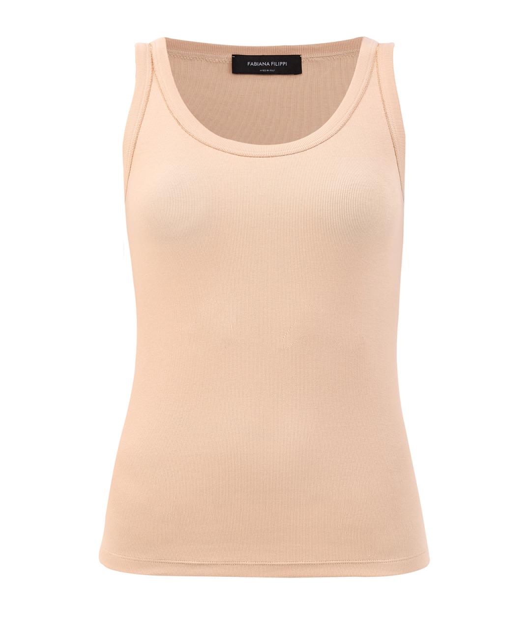 FABIANA FILIPPI Бежевая хлопковая майка, фото 1