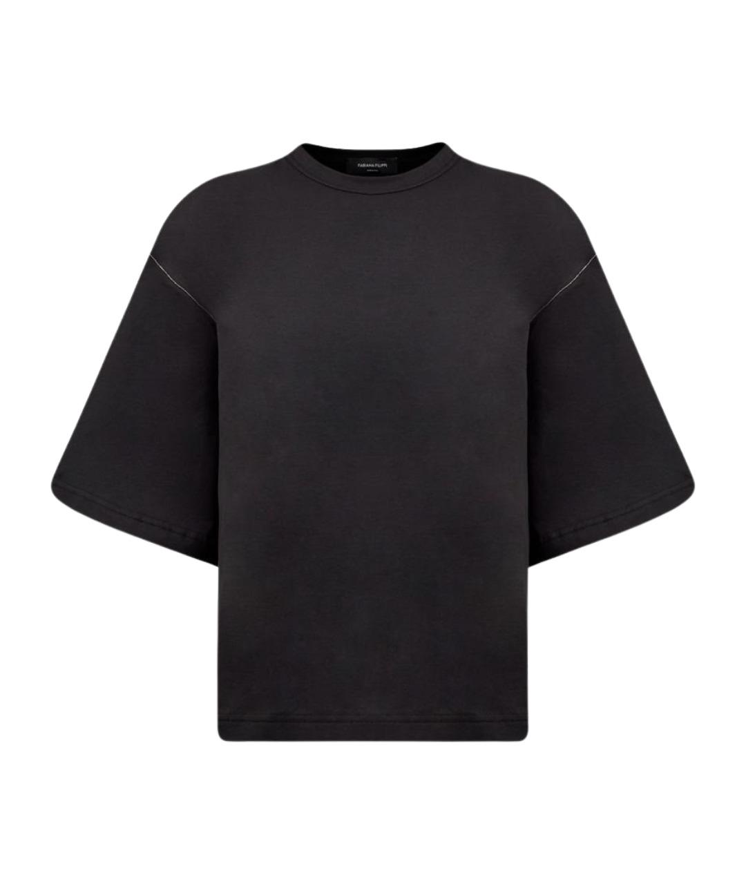 FABIANA FILIPPI Черная хлопковая футболка, фото 1