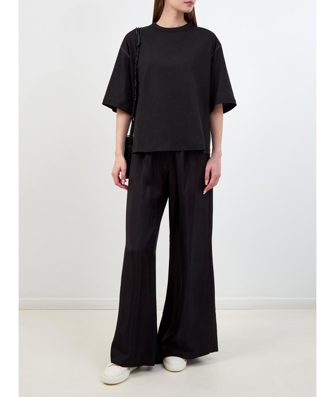 FABIANA FILIPPI Черная хлопковая футболка, фото 2