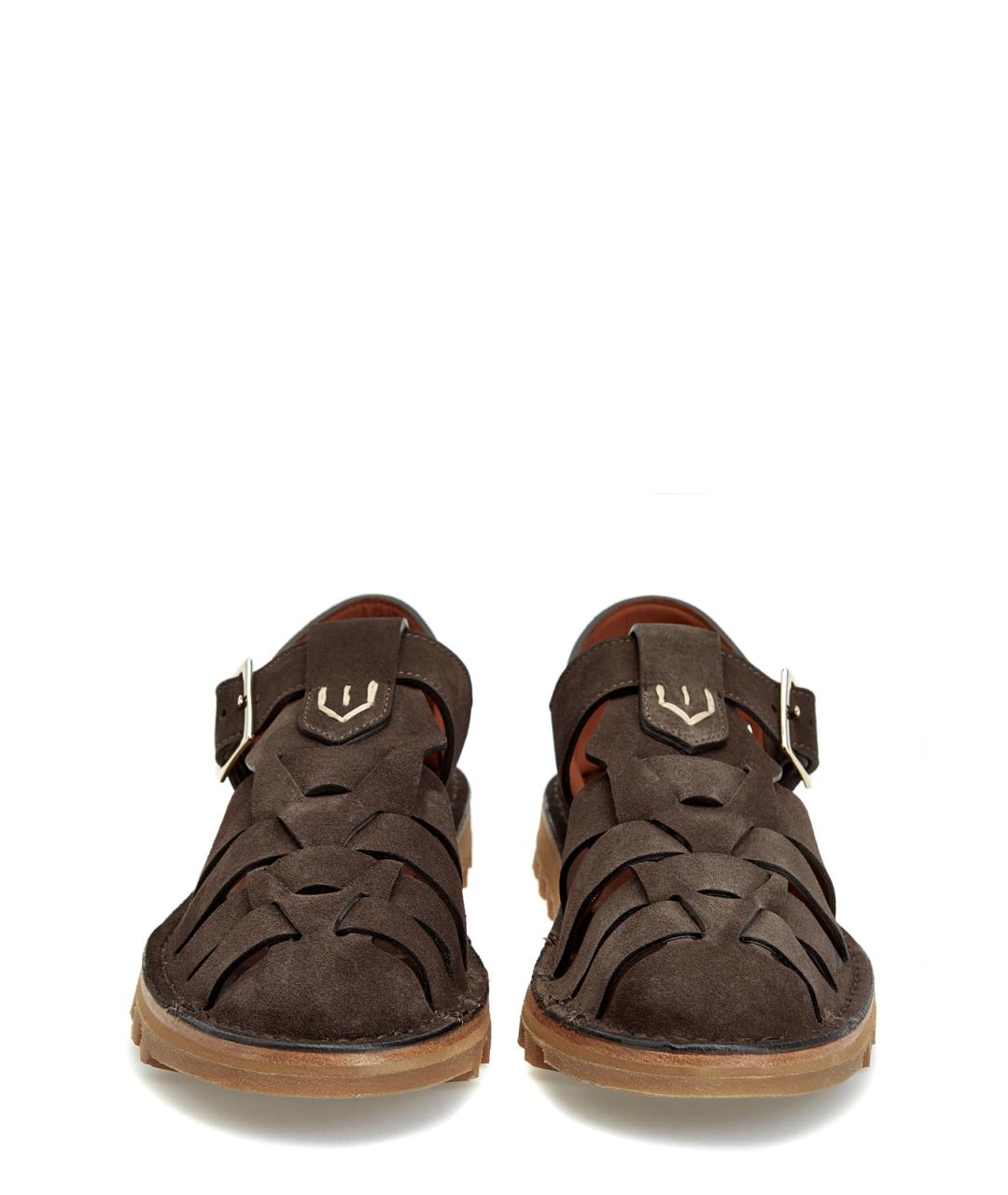 CANALI Коричневые замшевые сандалии, фото 5