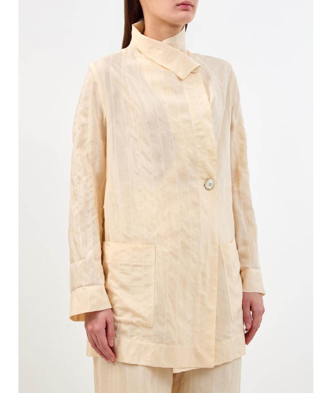 GENTRY PORTOFINO Бежевый вискозный жакет/пиджак, фото 3