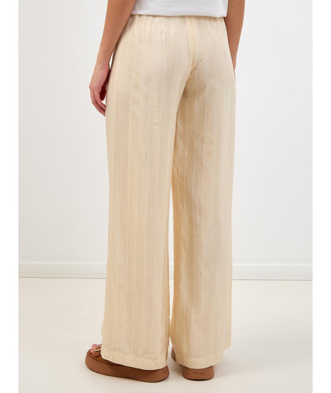 GENTRY PORTOFINO Бежевые вискозные брюки широкие, фото 4