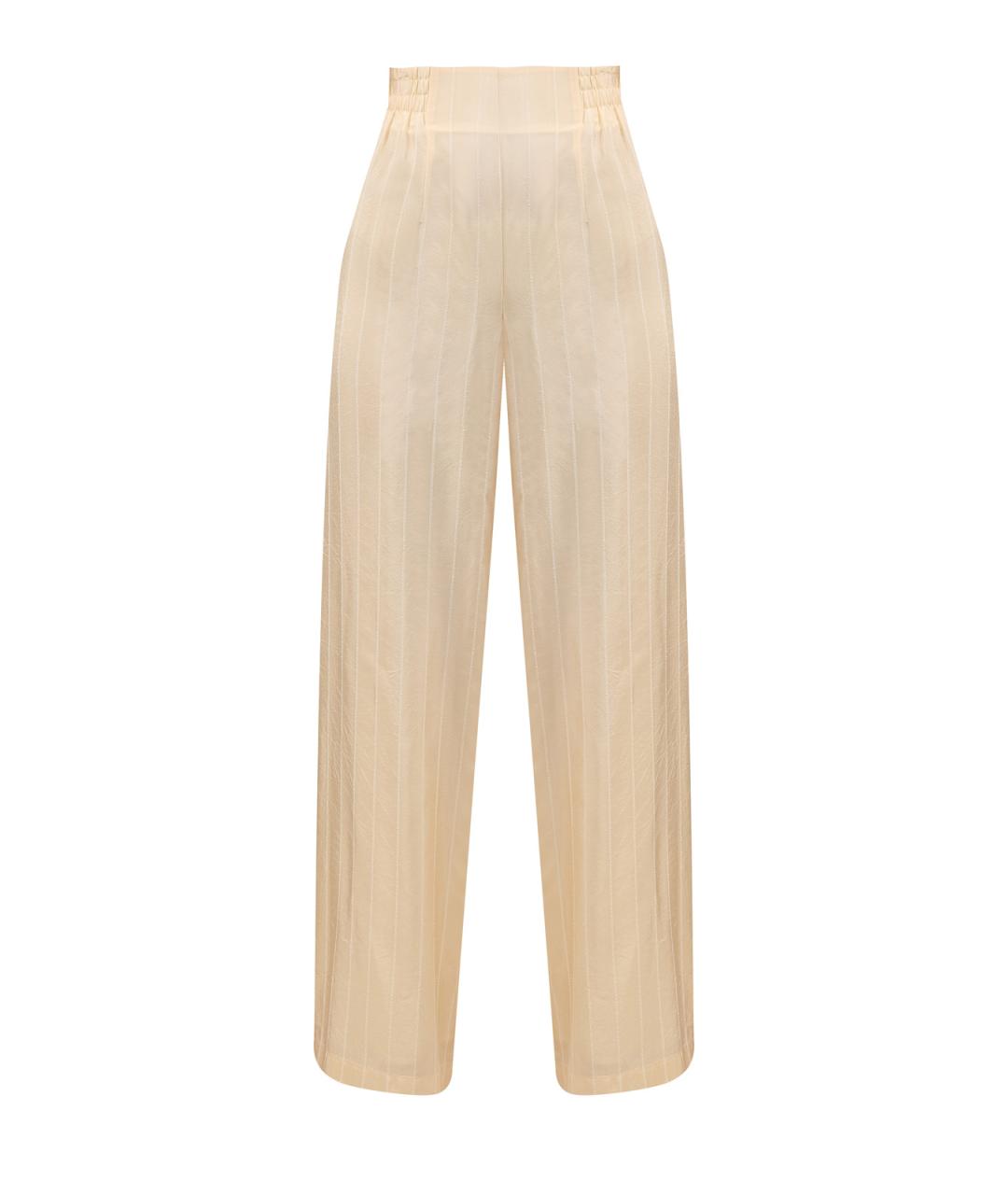 GENTRY PORTOFINO Бежевые вискозные брюки широкие, фото 1