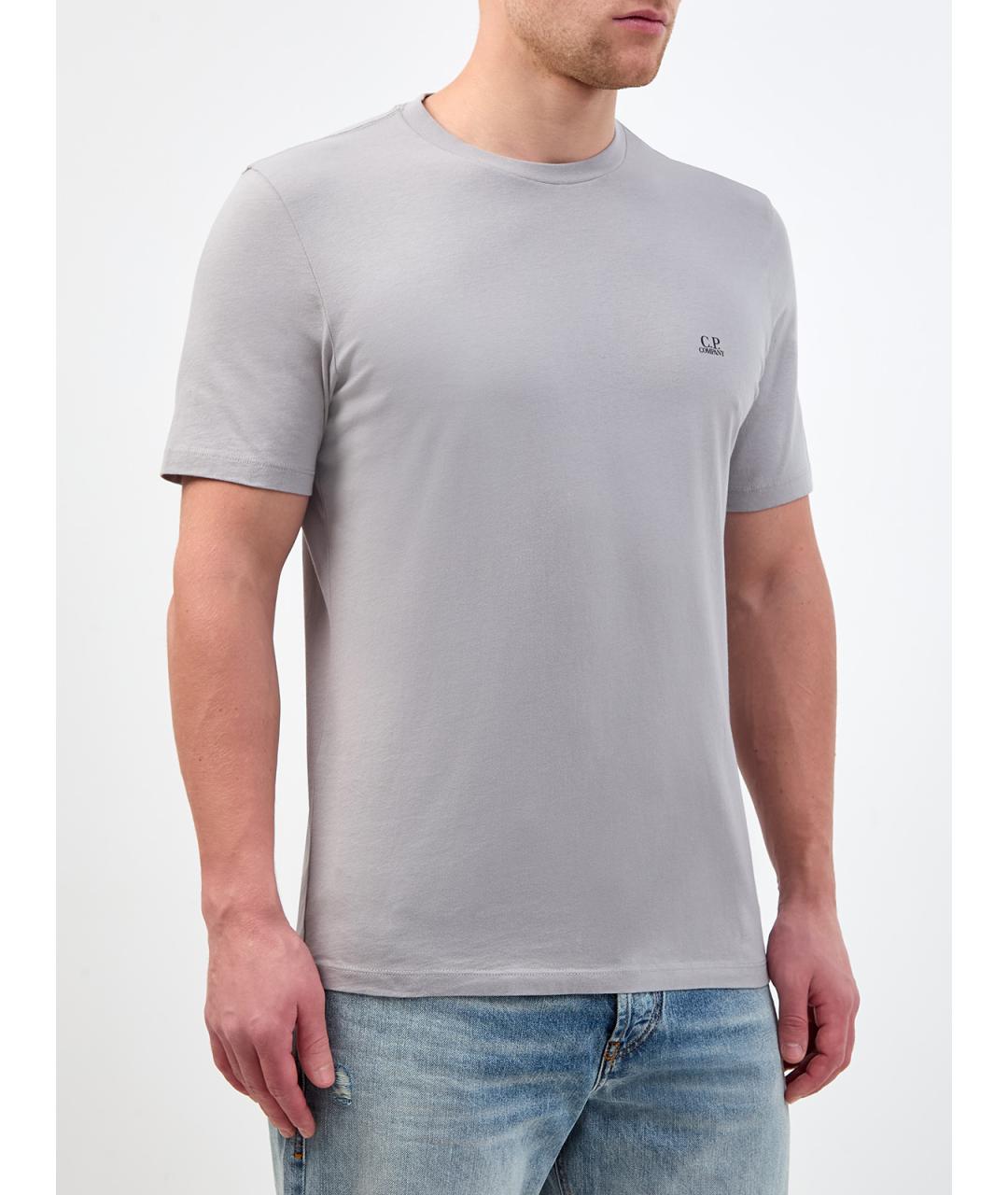 CP COMPANY Серая хлопковая футболка, фото 3