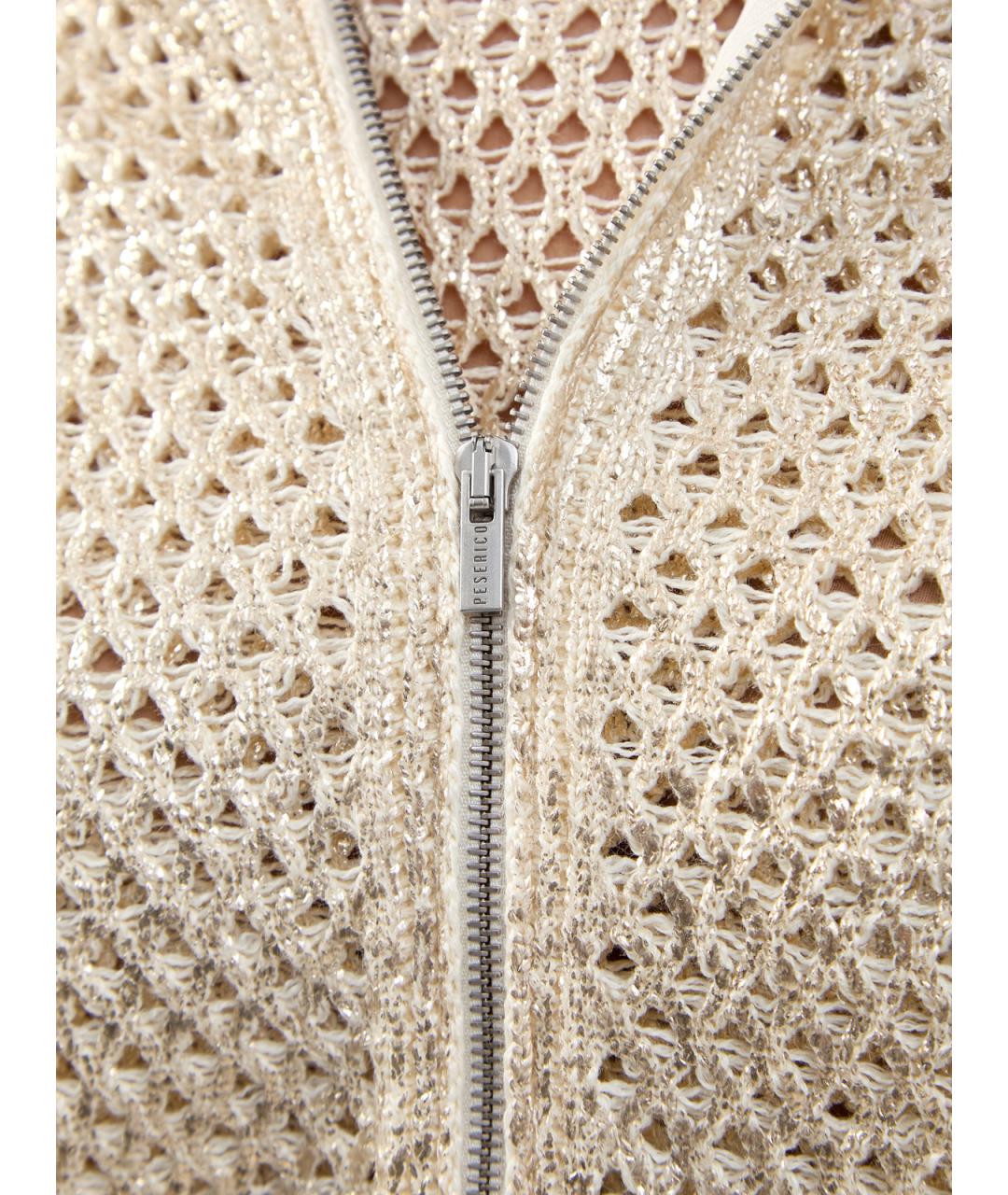 PESERICO Бежевый льняной кардиган, фото 5