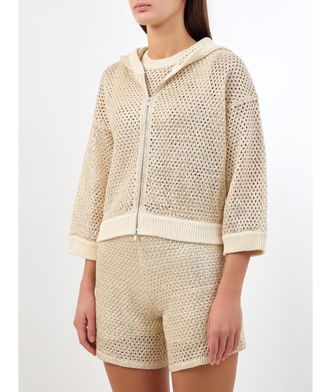 PESERICO Бежевый льняной кардиган, фото 3