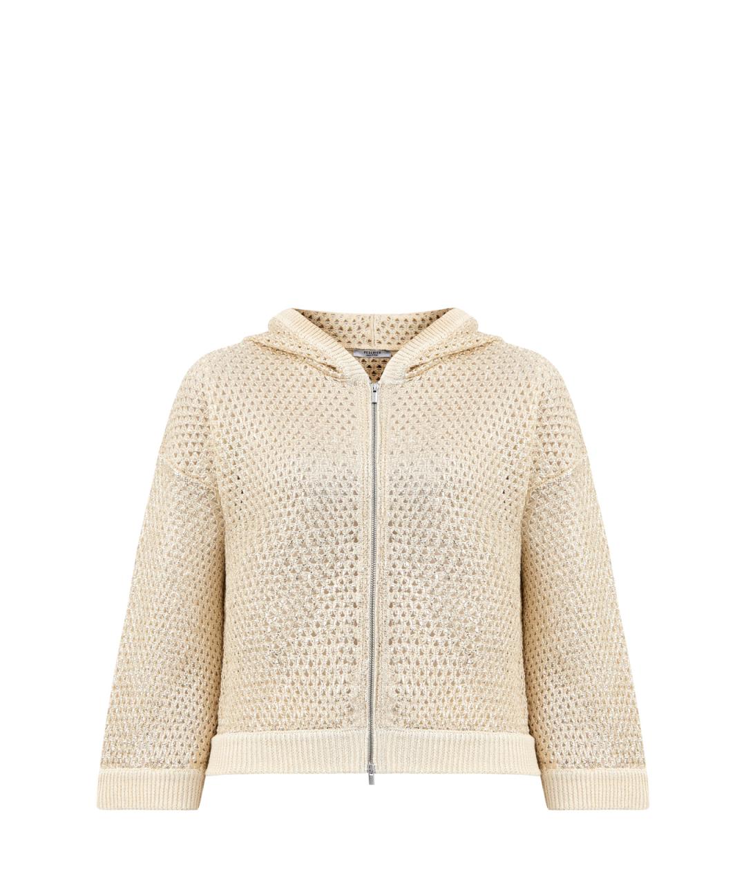 PESERICO Бежевый льняной кардиган, фото 6