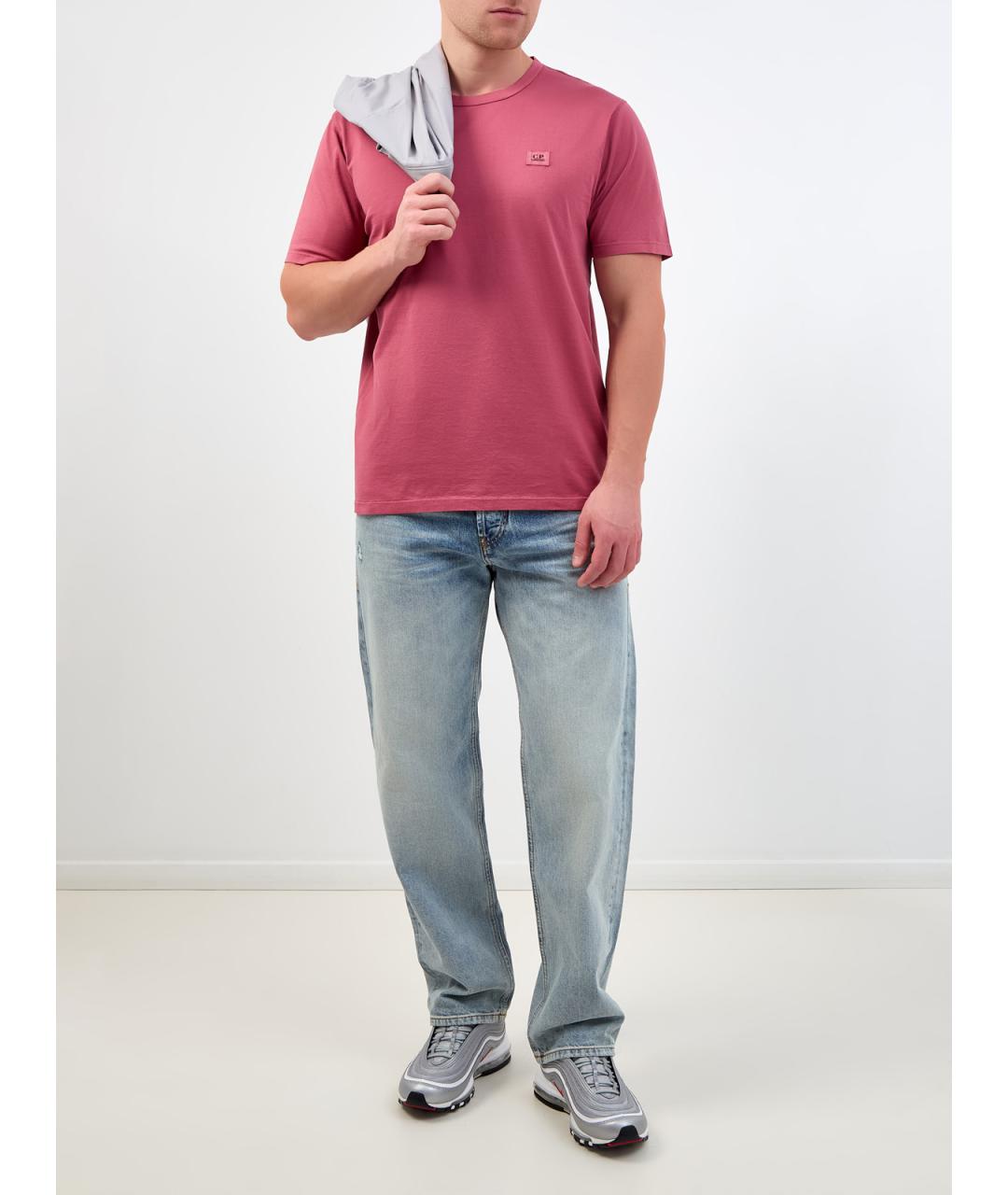 CP COMPANY Бордовая хлопковая футболка, фото 2