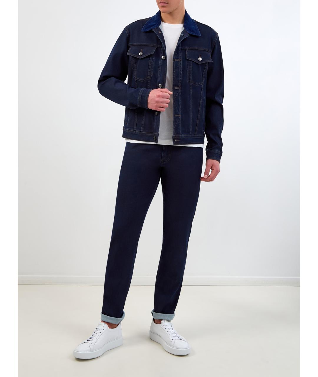 CANALI Темно-синяя хлопковая куртка, фото 2