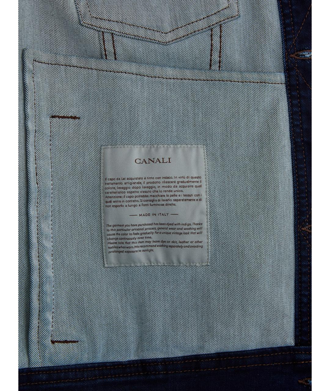 CANALI Темно-синяя хлопковая куртка, фото 6