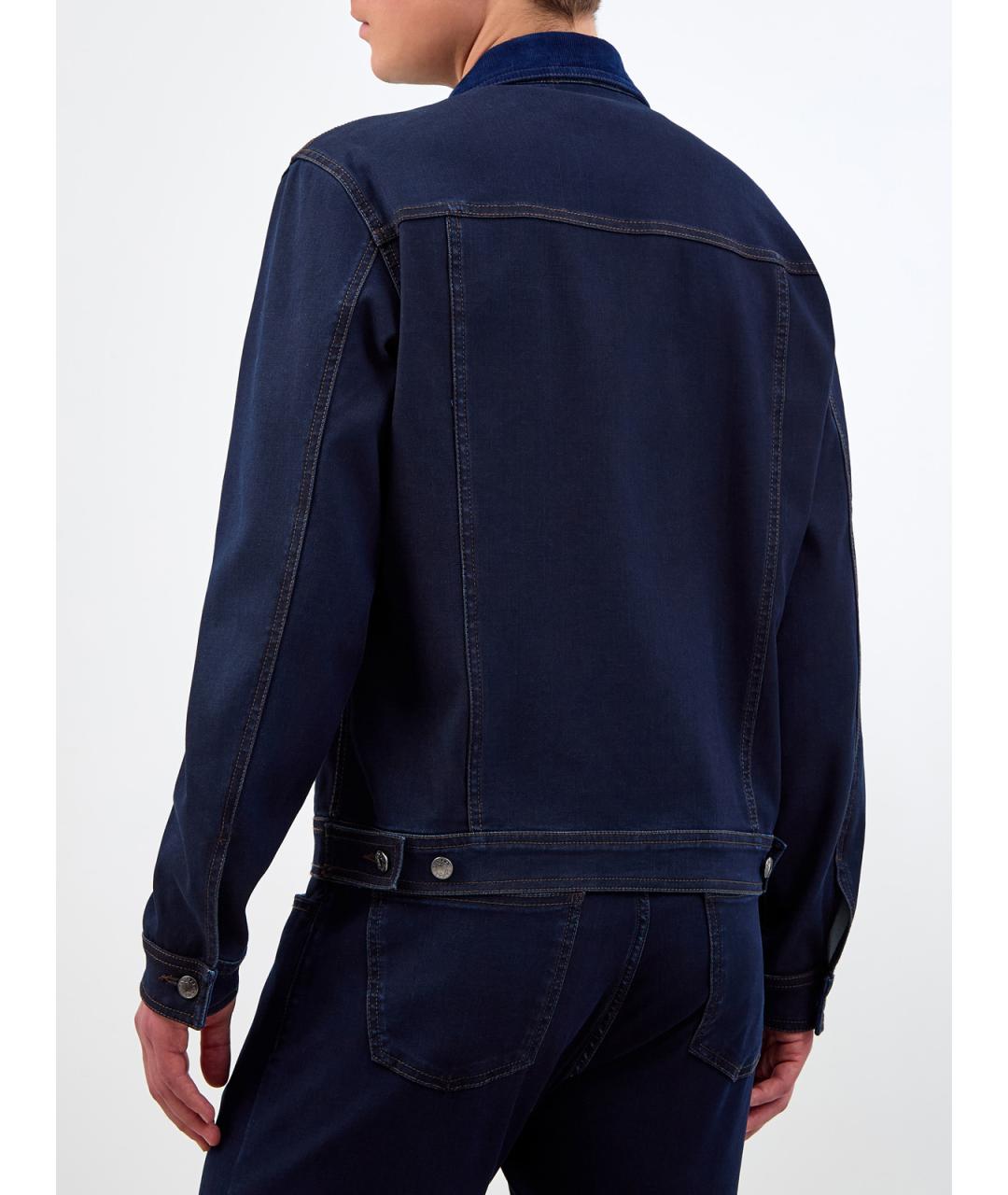 CANALI Темно-синяя хлопковая куртка, фото 4