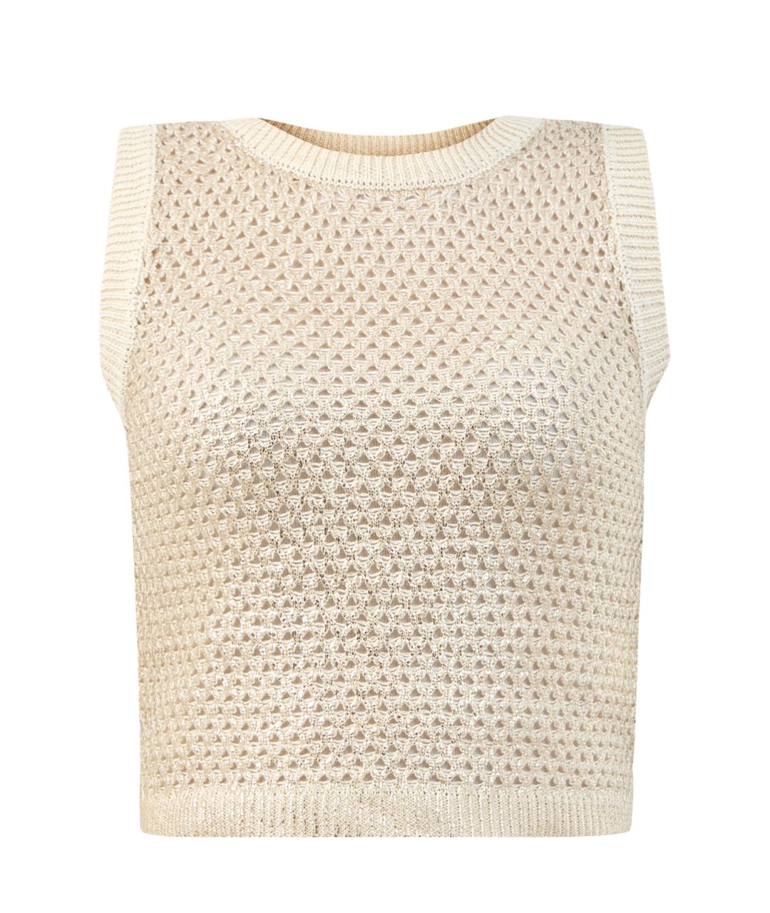 PESERICO Бежевая льняная майка, фото 1