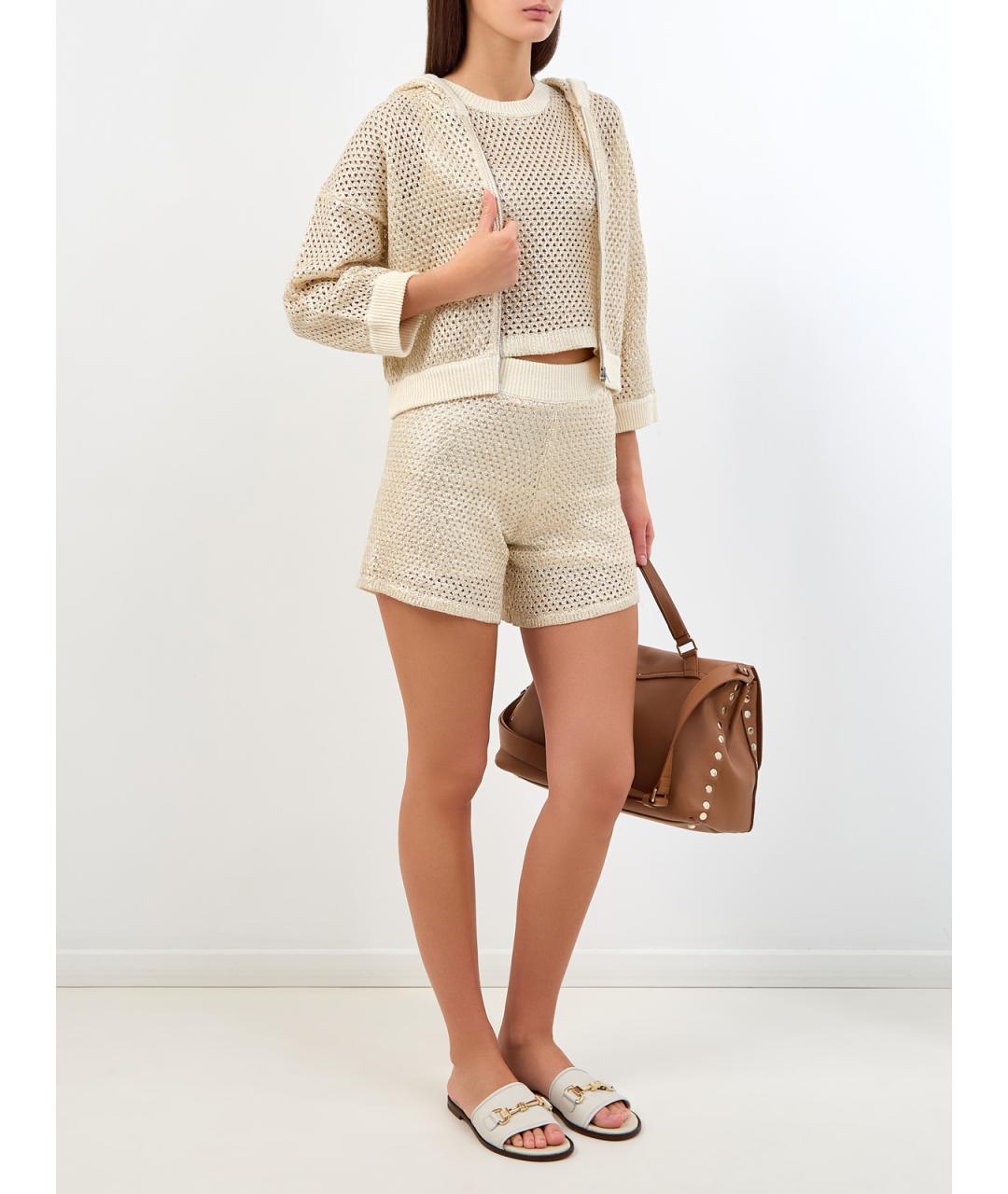 PESERICO Бежевая льняная майка, фото 2