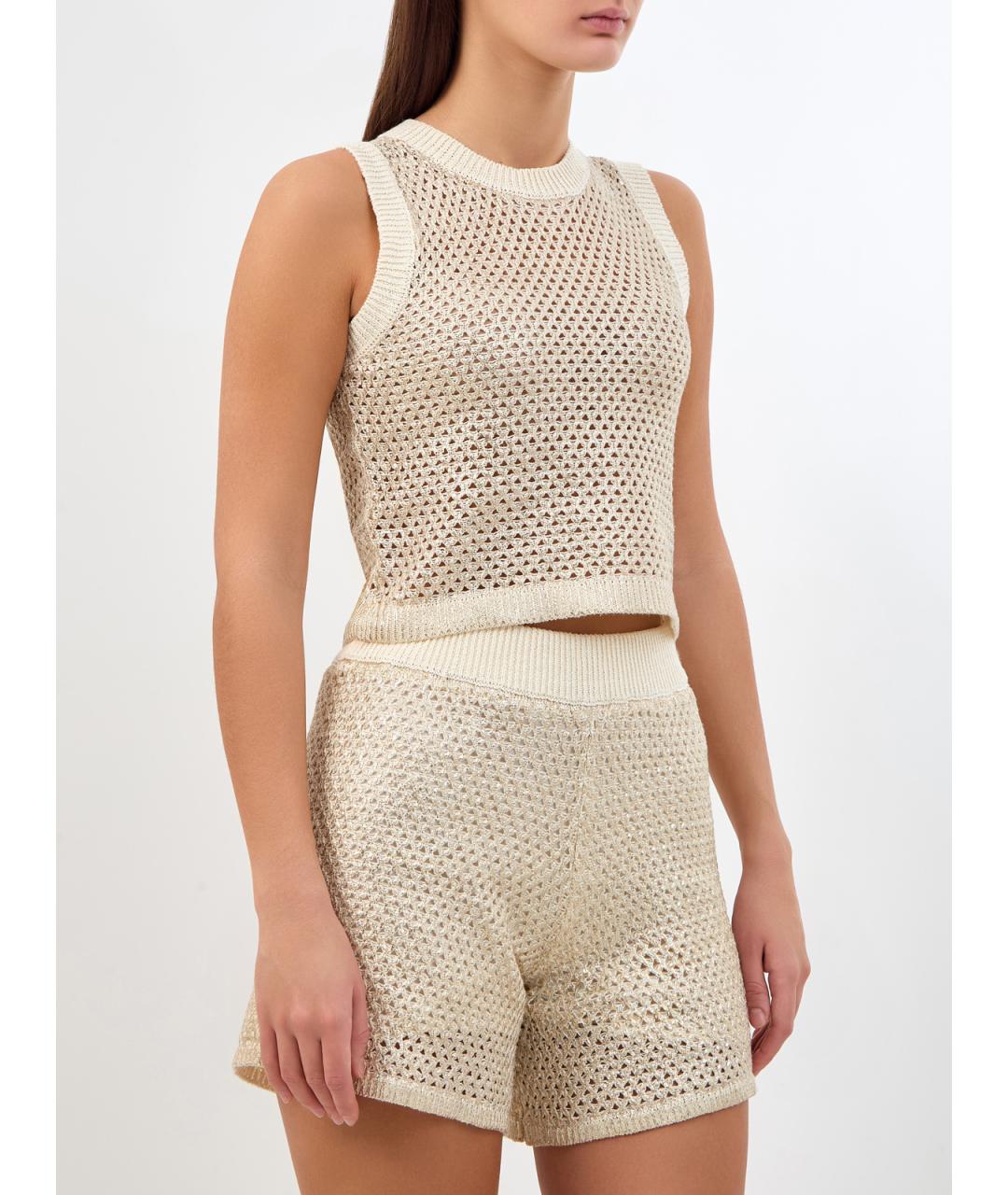 PESERICO Бежевая льняная майка, фото 3