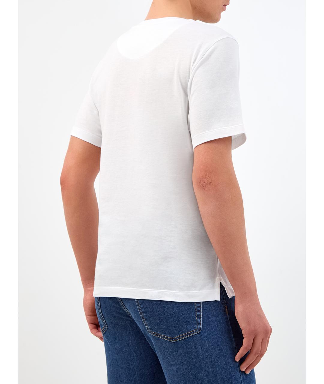 CANALI Белая хлопковая футболка, фото 4