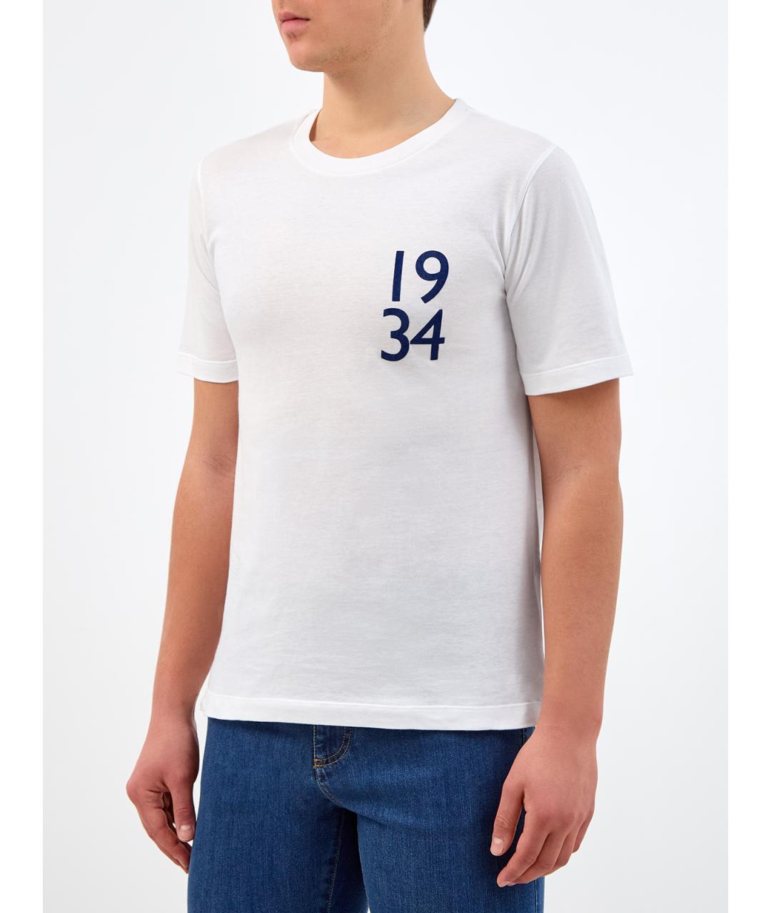 CANALI Белая хлопковая футболка, фото 3