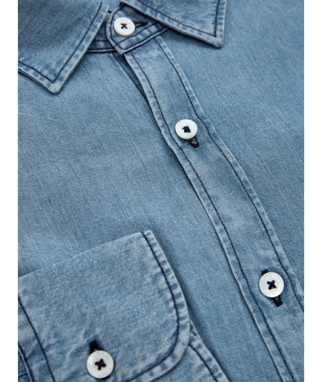 CANALI Синяя кэжуал рубашка, фото 3