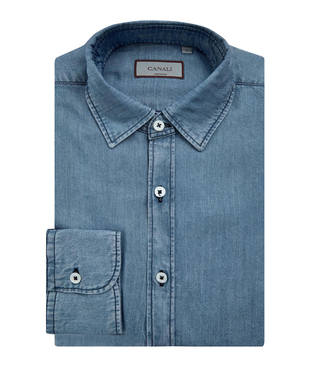 CANALI Синяя кэжуал рубашка, фото 1