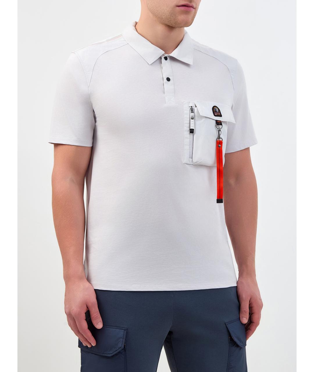PARAJUMPERS Белое хлопковое поло с коротким рукавом, фото 3