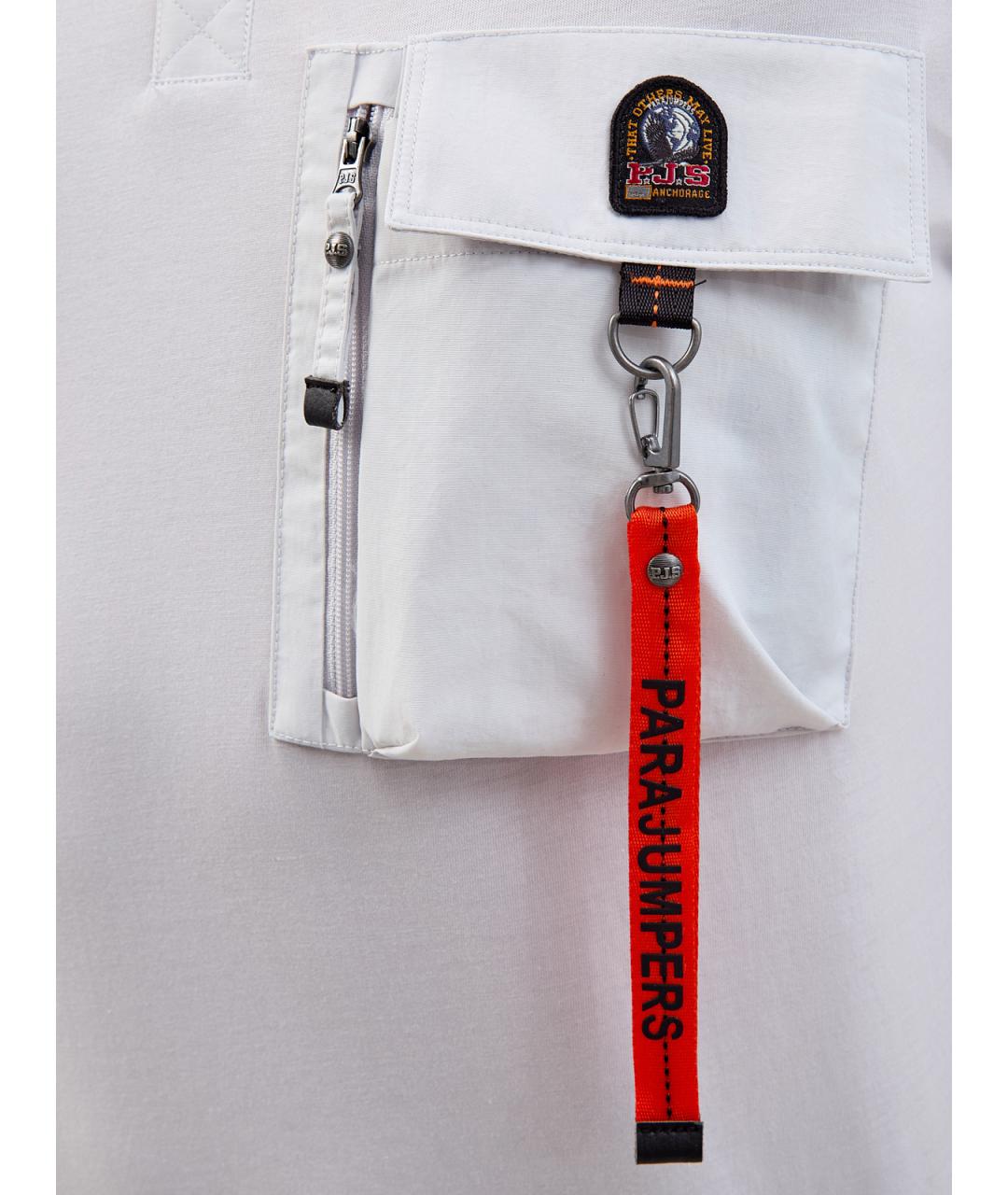 PARAJUMPERS Белое хлопковое поло с коротким рукавом, фото 5