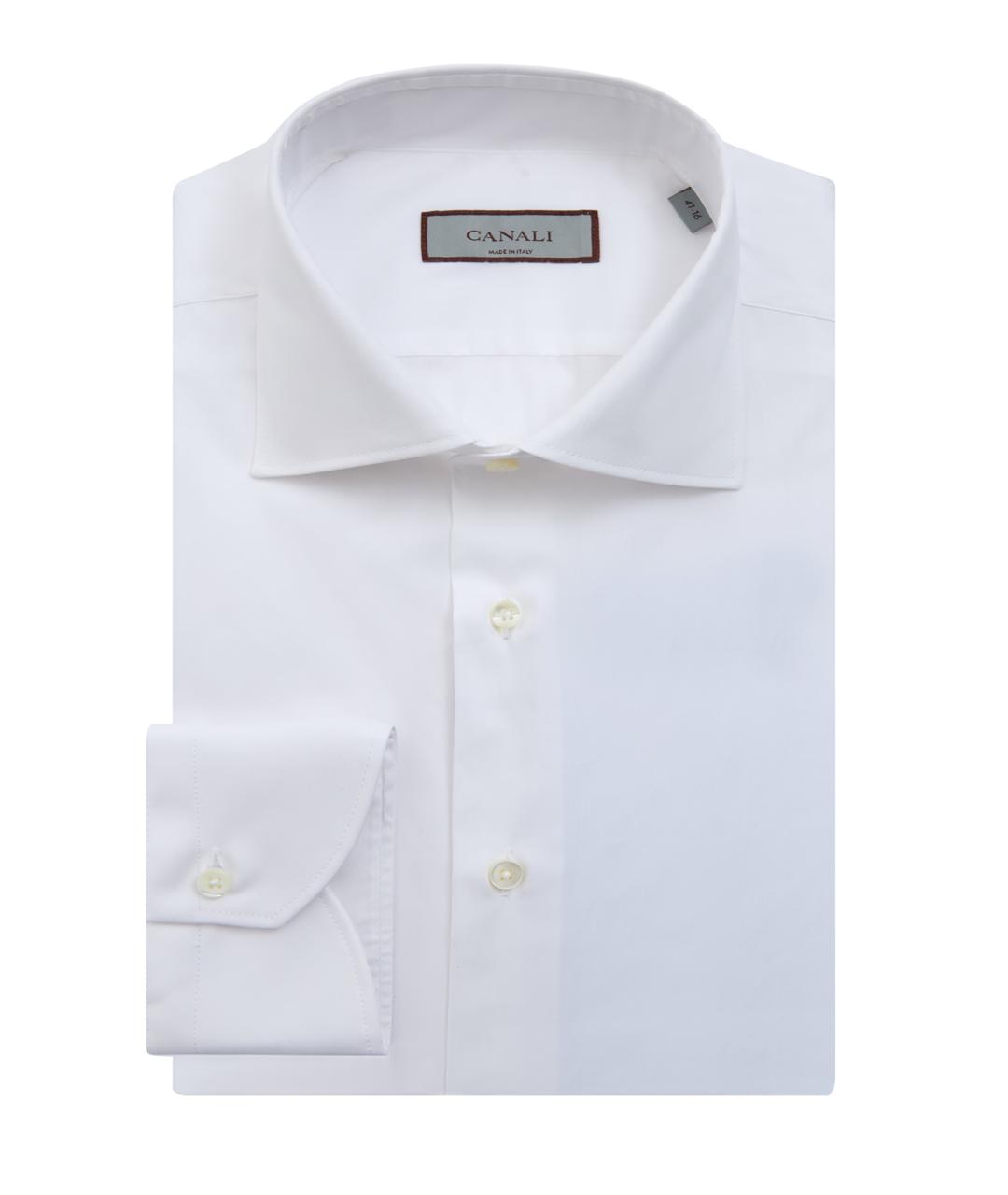 CANALI Белая хлопковая классическая рубашка, фото 1