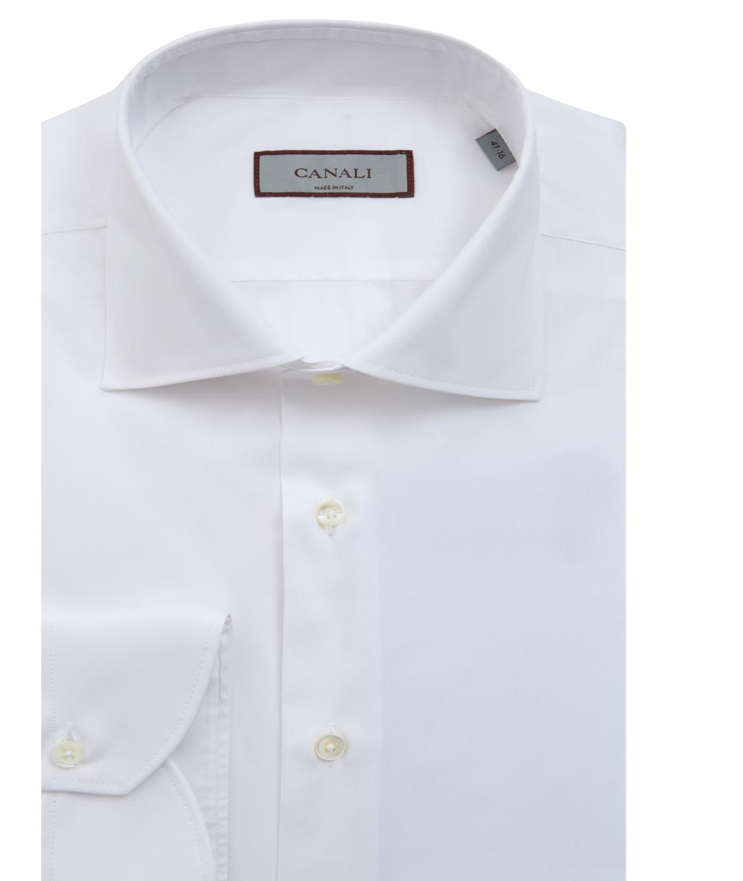 CANALI Белая хлопковая классическая рубашка, фото 2