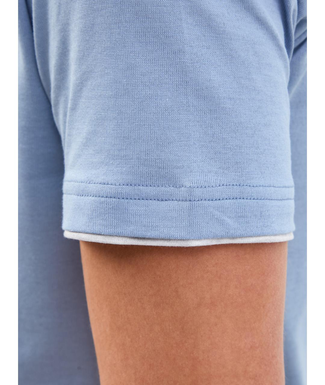 ELEVENTY Голубая хлопковая футболка, фото 5