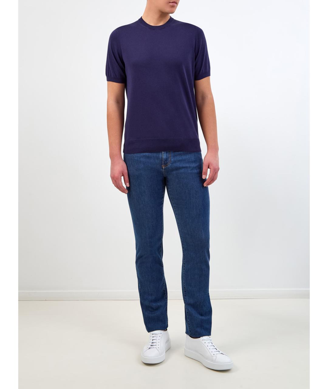 CANALI Синий хлопковый джемпер / свитер, фото 2