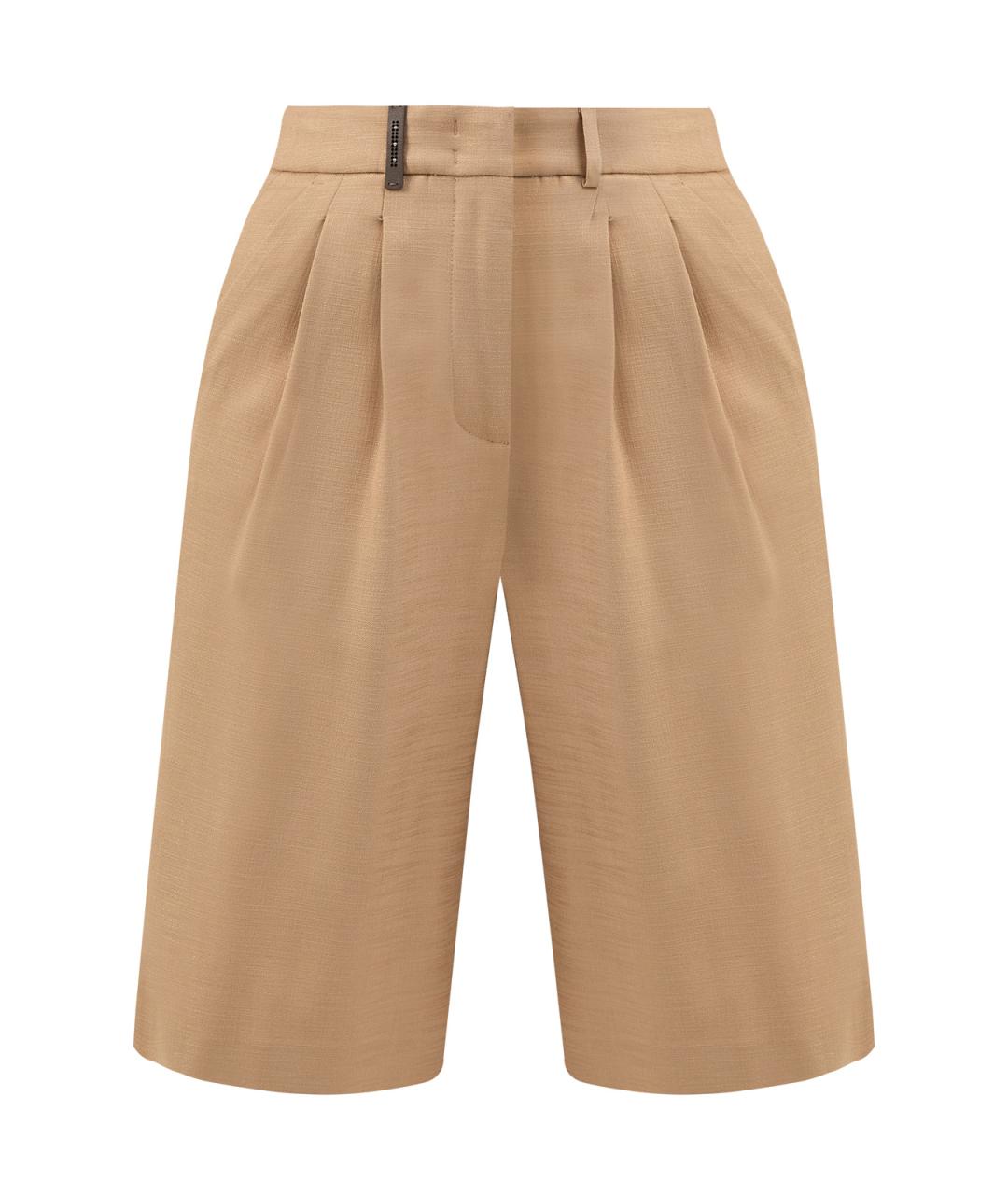 PESERICO Коричневые вискозные шорты, фото 1