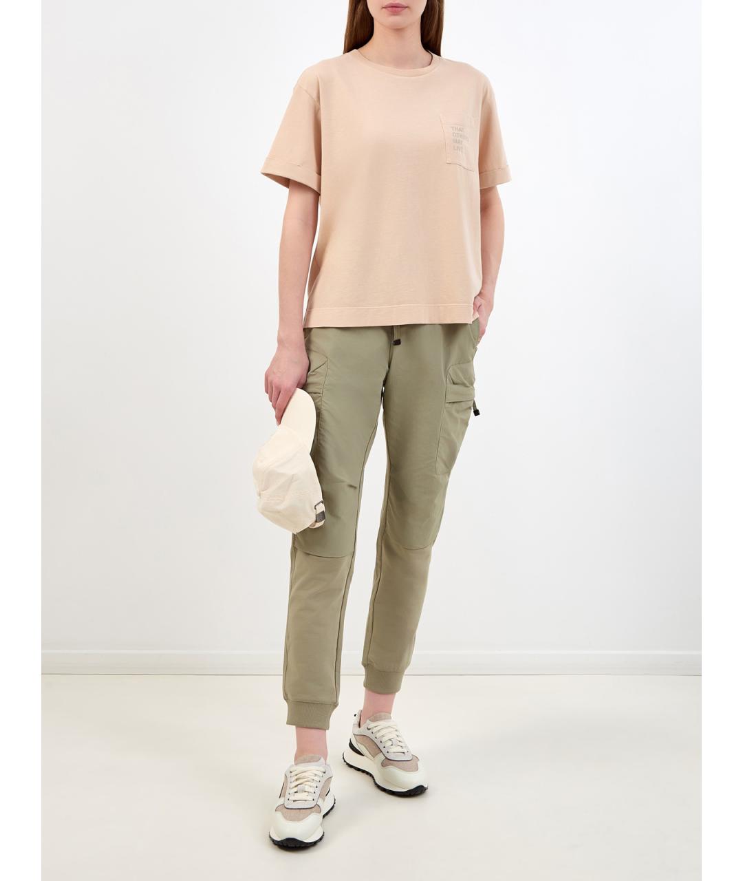 PARAJUMPERS Зеленые полиамидовые прямые брюки, фото 2