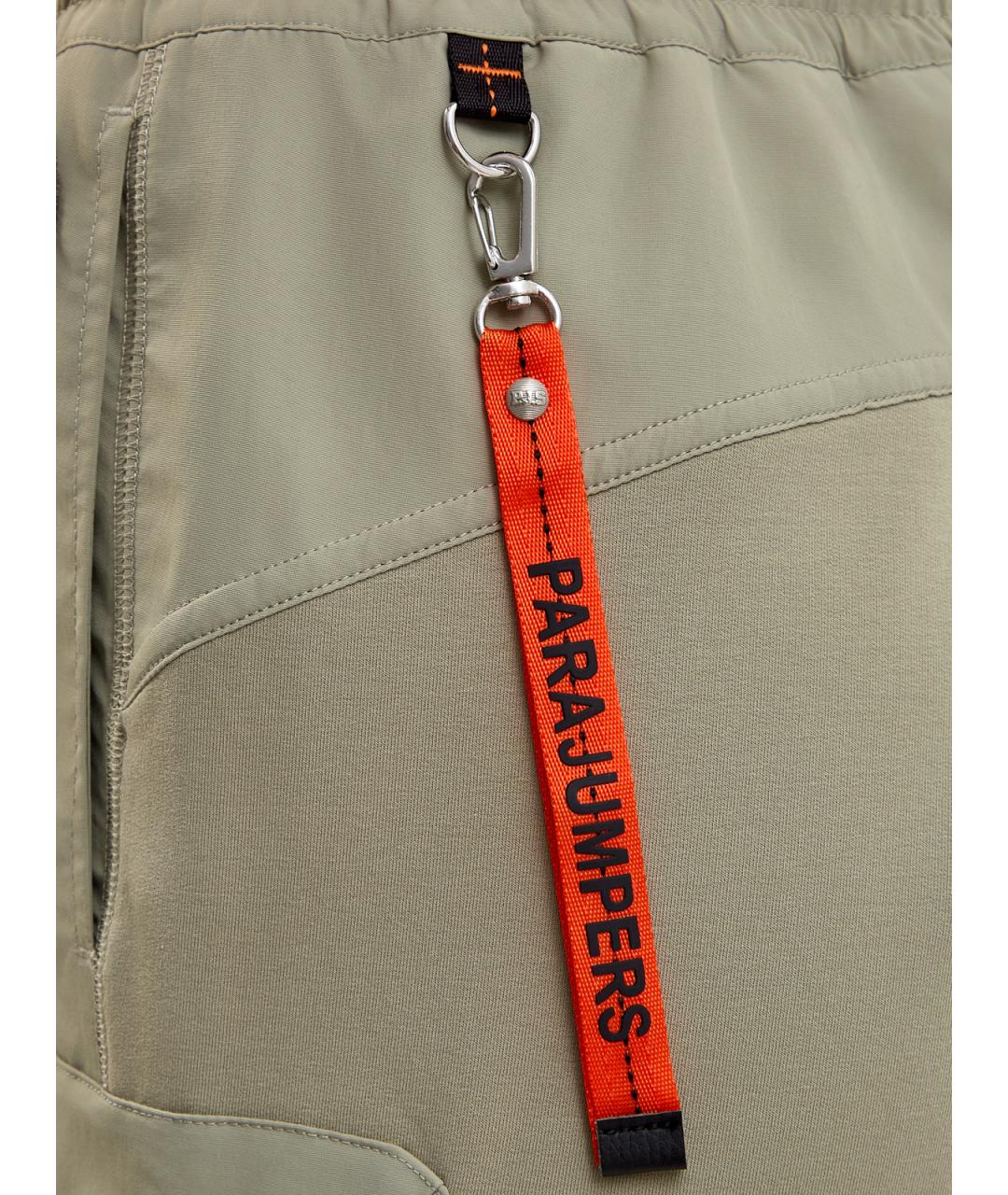 PARAJUMPERS Зеленые полиамидовые прямые брюки, фото 5