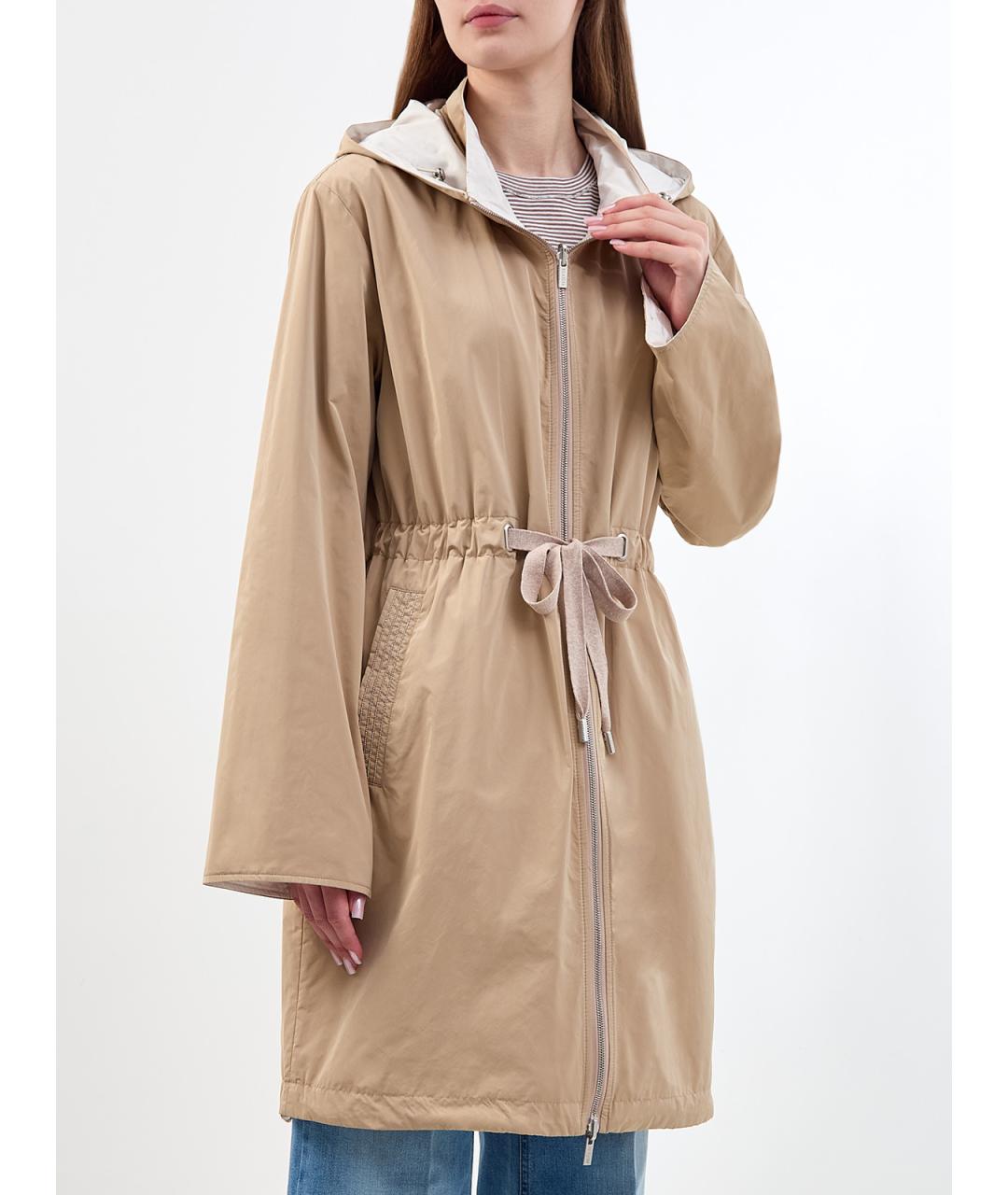PESERICO Бежевая полиэстеровая парка, фото 3