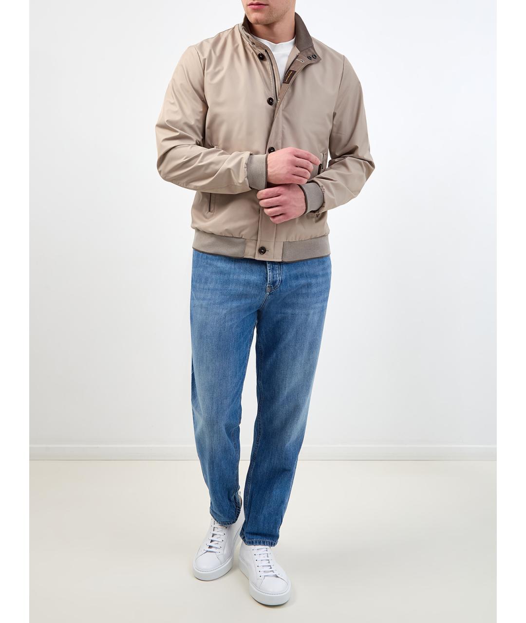 MOORER Бежевая полиэстеровая куртка, фото 2