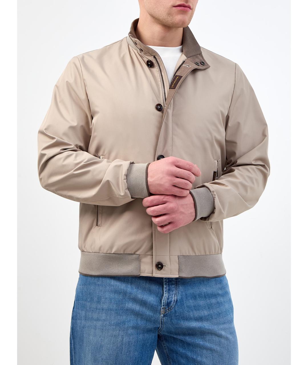 MOORER Бежевая полиэстеровая куртка, фото 3