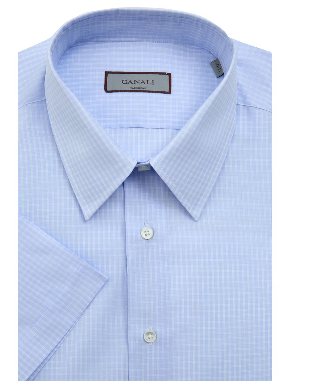 CANALI Голубая хлопковая классическая рубашка, фото 2