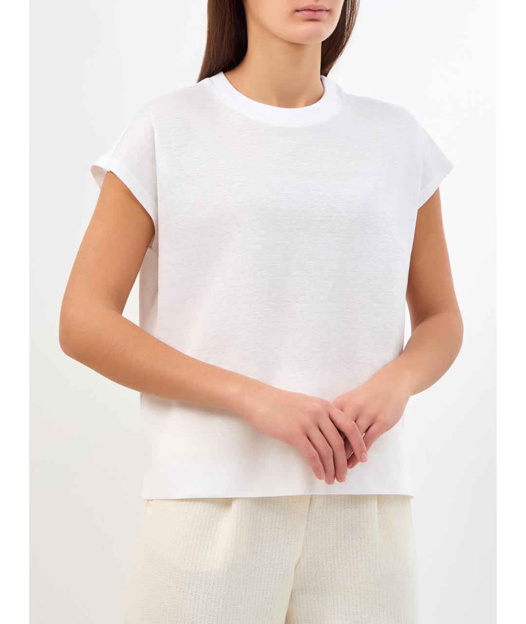 PESERICO Белая хлопковая футболка, фото 3