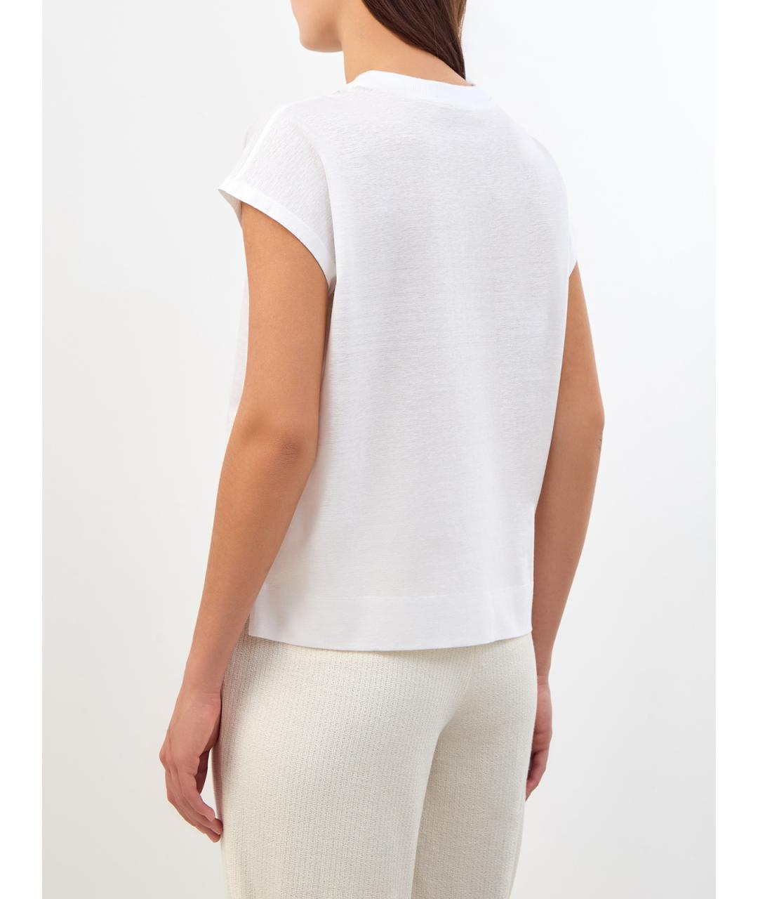 PESERICO Белая хлопковая футболка, фото 4