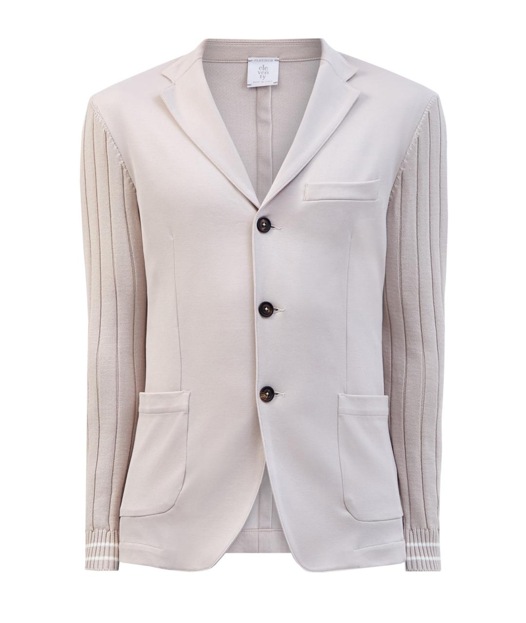 ELEVENTY Бежевый хлопковый пиджак, фото 1