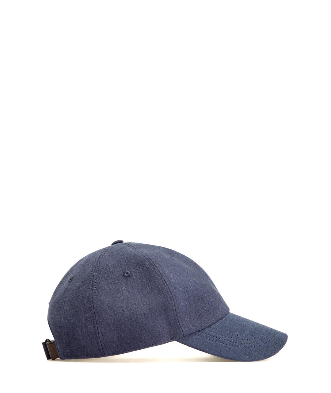 BRUNELLO CUCINELLI Синяя льняная кепка/бейсболка, фото 3