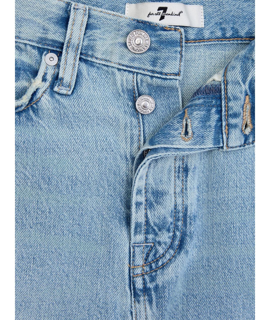 7 FOR ALL MANKIND Голубая деним юбка макси, фото 6