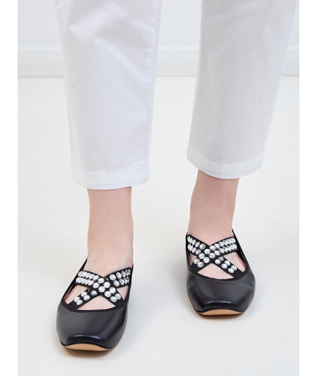 CASADEI Черные кожаные балетки, фото 2